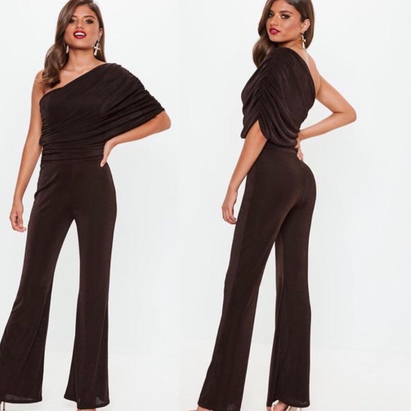 One Shoulder Drape Jumpsuit - Picture 7 of 13